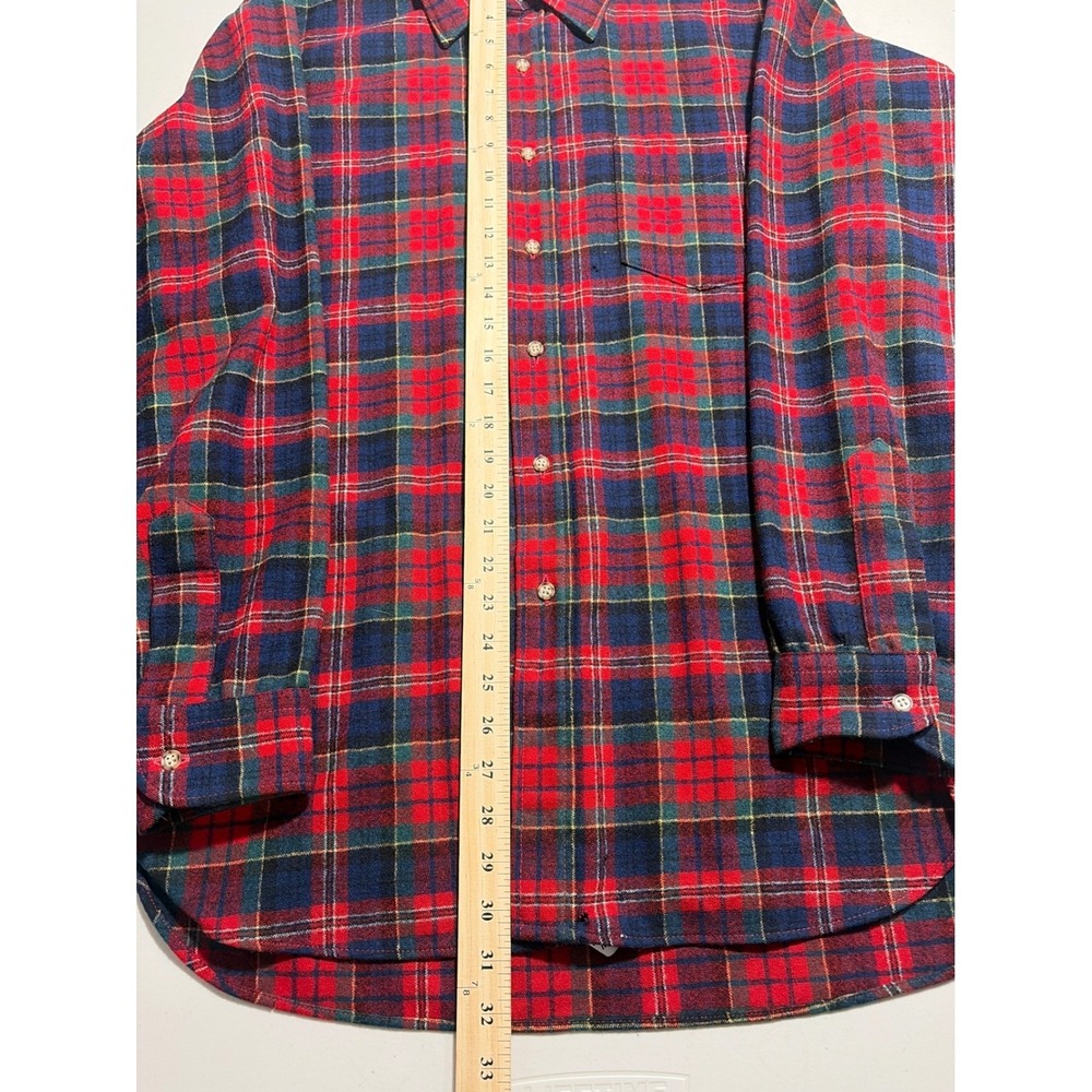 Pendleton Mens Wool Shirt Macpherson Red Tartan Plaid Vintage Large Made in USA - Picture 4 of 14